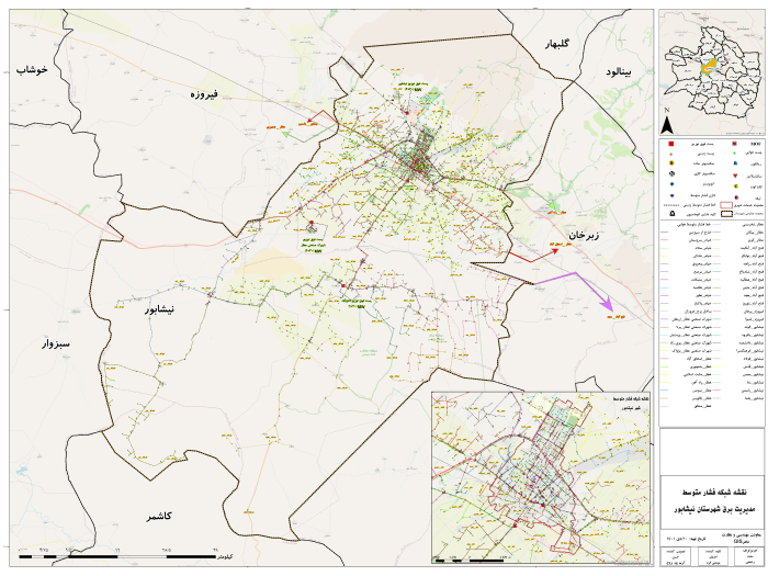 پایان تهیه تولید پلات نقشه‌های شبکه توزیع فشار متوسط شهرستان‌ها